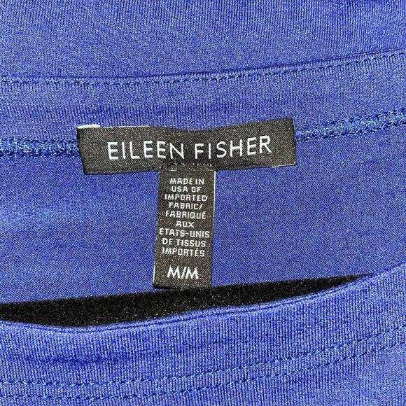 Eileen Fisher Scoop Neck 3/4 Sleeve Asymmetrical Hem Top | Medium - Picture 4 of 6